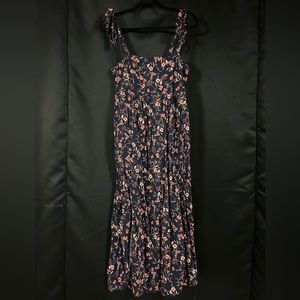 Old Navy Tie-Shoulder Floral-Print Split-Front Midi Swing Dress